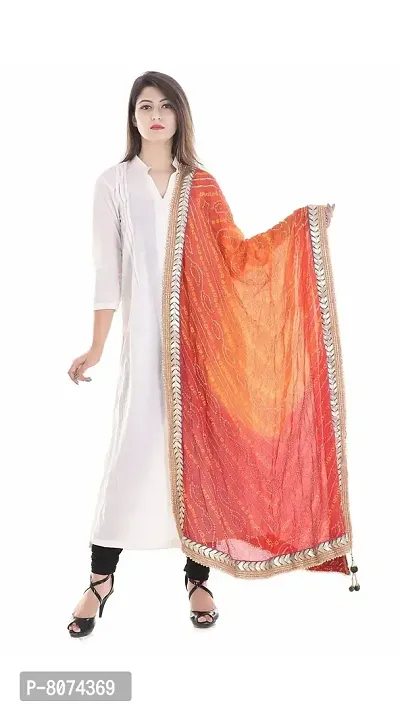 APRATIM Women's Art Silk Gotta Patti Work Bandhani Dupatta- (C9208,Multicolour,Free Size)