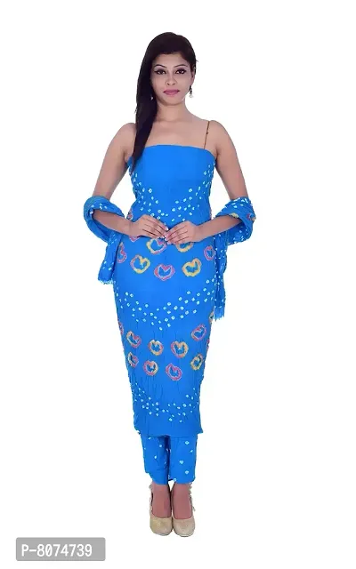 Apratim Women&rsquo;s Cotton Unstitched Dress Material (Blue)
