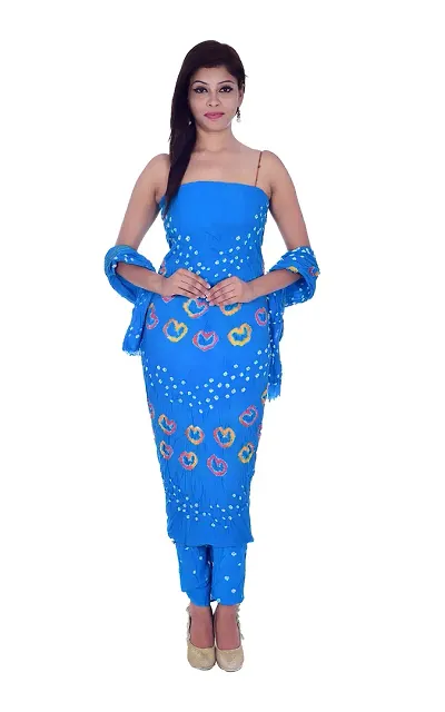 Inidan Handicraft Women's Casual Colour Dress Material Salwar Suit 3 PC