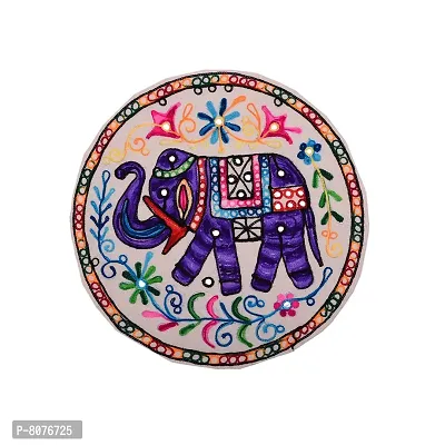 Apratim Cotton Handmade Beautiful Elephant Design Rajasthani Embroidery Work Decorative Cushion Covers (16 x 16 Inch, Set of 5 )-01-thumb3