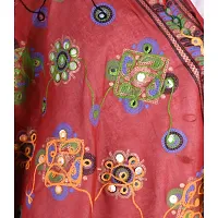 Indian Woman Cotton Handmade Kutch Work Embroidery Sequence Work Dupatta-thumb3