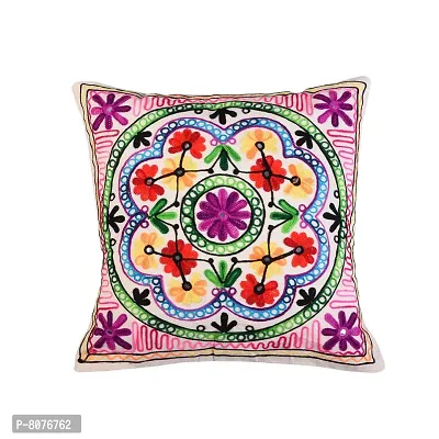 Apratim Cotton Set of 5 Pcs Embroidery Square Cushion Cover / Pillow Cover 16x16 inch-01-thumb5