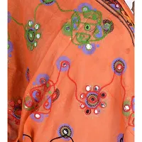 Traditional Design Cotton Long Women's Kutch Embroidery Work Cotton Dupatta Floral Stole Veil Stole Hijab Sarong-thumb4