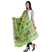 Indian Woman Cotton Handmade Kutch Work Embroidery Sequence Work Dupatta-thumb2