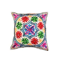 Apratim Cotton Set of 5 Pcs Embroidery Square Cushion Cover / Pillow Cover 16x16 inch-01-thumb2