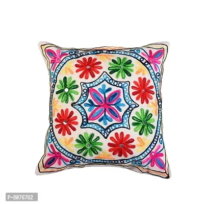 Apratim Cotton Set of 5 Pcs Embroidery Square Cushion Cover / Pillow Cover 16x16 inch-01-thumb3