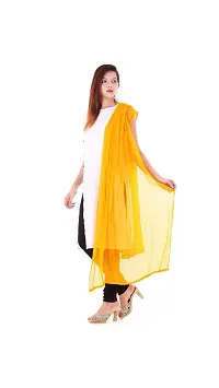 APRATIM Women's Chiffon Solid Colour Dupatta (DOY01, Yellow, Free Size)-thumb3
