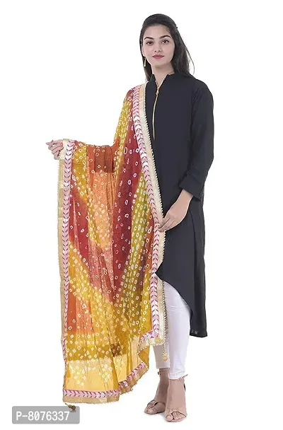 Apratim Art Silk Women's/Girls Wedding/Festival Bandhani Dupatta Multi-Color-thumb0