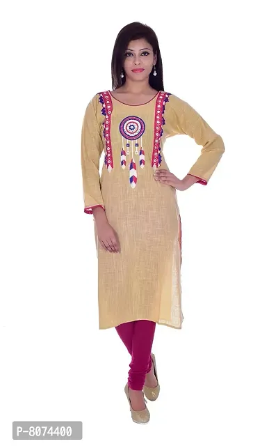 Apratim Women's Cotton Straight Kurta-thumb0