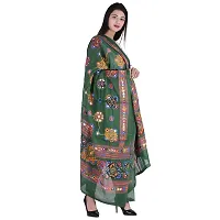 Indian Woman Cotton Handmade Kutch Work Embroidery Dupatta-thumb1