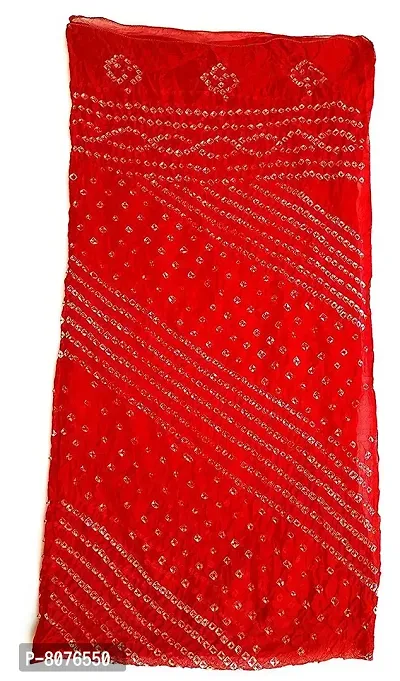 Apratim Art Silk Women's Casual Wear Bandhani Dupatta Red Size 2.25 M-thumb2