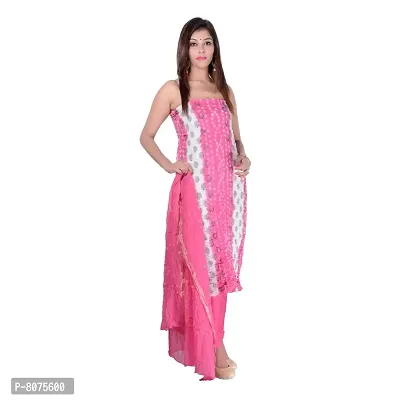 Pink and White bandhani suit-thumb2