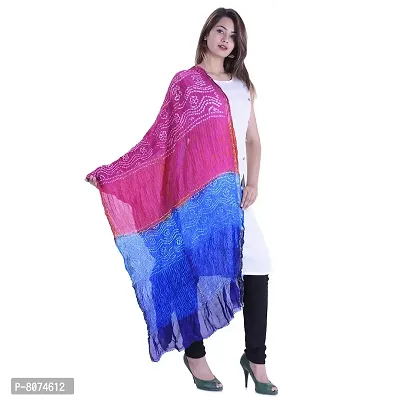 Woman Art Silk Designer Bandhani Dupatta Stole Hizab Wrap-thumb4