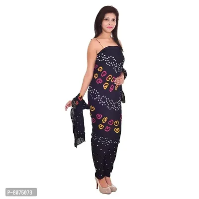 Apratim Women's Cotton Unstitched Salwar Suit (Black)-thumb2
