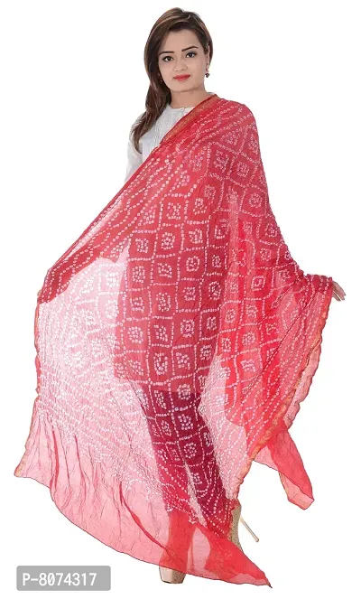 APRATIM Women's Art Silk Dupatta (Red)-thumb0