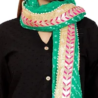 APRATIM Women's Art Silk Bandhani Dupatta for Any Occasion |Bright Green, 2.25 Meter-thumb3