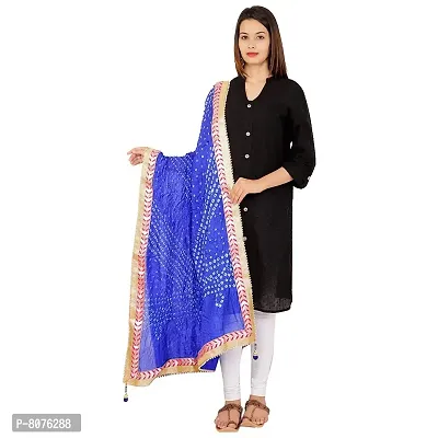 Apratim Art Silk Women's/Girls Wedding/Festival Bandhani Dupatta Blue Color