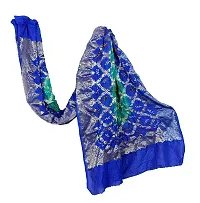 Apratim Banarasi Silk Women's Party Wear Bandhani Green Blue Colour Dupatta Length 2.35 Meter-thumb3