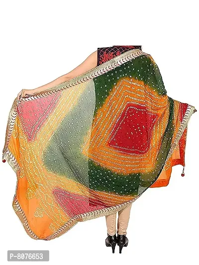 Apratim Art Silk Women Party Wear Bandhani Dupatta Multi Color Size 2.25 Meter-thumb2