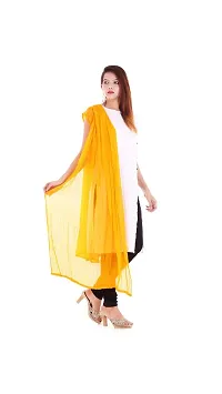 APRATIM Women's Chiffon Solid Colour Dupatta (DOY01, Yellow, Free Size)-thumb2