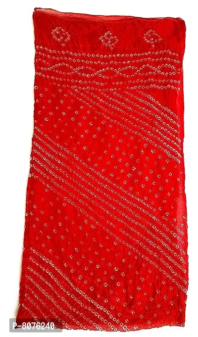 APRATIM Women's and Girl's Art Silk Bandhani Solid colour fabric with beautiful print on it Dupatta Neck Scarf Fashionable Stole ( Dark Pink, Free size, 2.25 meter)-thumb2