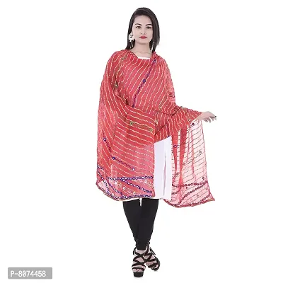 Women'S Cotton Embroidery & Mirror Work Dupatta, Stoles And Dupattas-thumb0