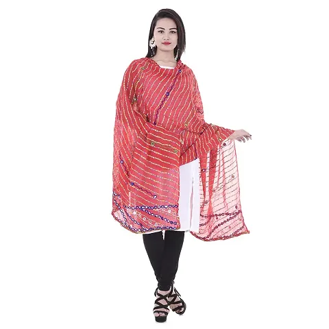 Indian handicraft Women's Casual Colour Dupatta Length Size 2.35 Meter