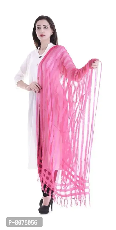 Apratim Women's Silk Dupatta (Pink)