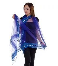 Apratim Women Tissue Material Mirror Work Plain Dupattas 2.3 Mtr.-thumb1