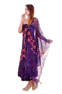 Apratim Women's Cotton Bandhani Plain Unstitched Salwar Kameez, Dupatta Set Dress Material (Purple, Free Size)-thumb1