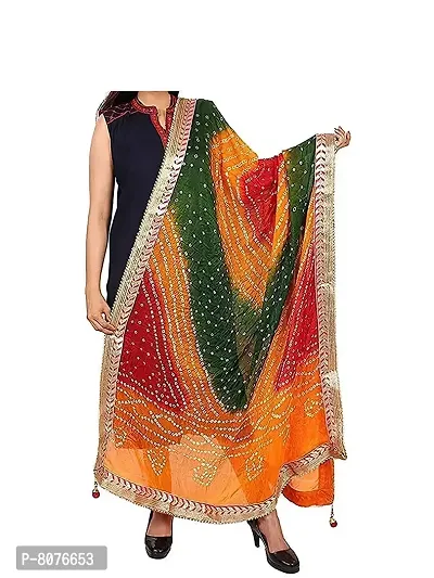 Apratim Art Silk Women Party Wear Bandhani Dupatta Multi Color Size 2.25 Meter-thumb0