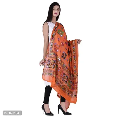 Traditional Design Cotton Long Women's Kutch Embroidery Work Cotton Dupatta Floral Stole Veil Stole Hijab Sarong-thumb4