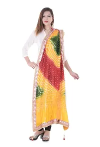 Designer Art Silk Bandhani Dupatta Stole Hizab Wrap-thumb1