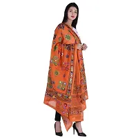 Traditional Design Cotton Long Women's Kutch Embroidery Work Cotton Dupatta Floral Stole Veil Stole Hijab Sarong-thumb1