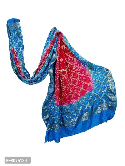 Women's weaving Bandhani Banarasi Silk Dupatta With Zari work-thumb0