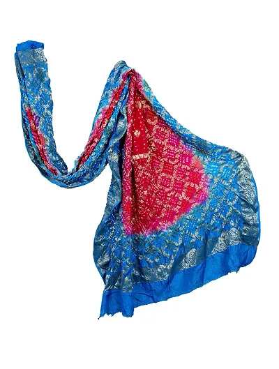 Indian Handicrafts Banarasi Silk Women Party wear Bandhani Colour Dupatta Length 2.35 Meter Indian handicraft Silk Dupattas 1968257031 Silk