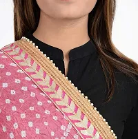 APRATIM Women's Art Silk Bandhani Dupatta with Zari Border Lace (as-032, Peach, 2.25 m)-thumb3