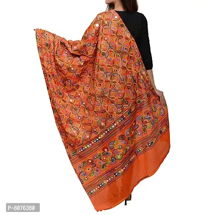 APRATIM Women's Cotton Kutch Ari 2.25 Meter Casual Dupatta ( Orange)-thumb3