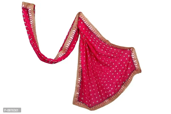 Apratim Art Silk Women Party Wear Dupatta Pink Size 2.25 M