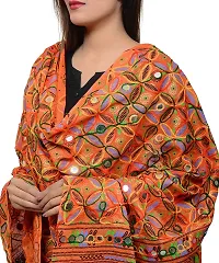 APRATIM Kutch Women's Cotton Embroidery Dupatta (Orange Color Size 2.25 Meter)-thumb3