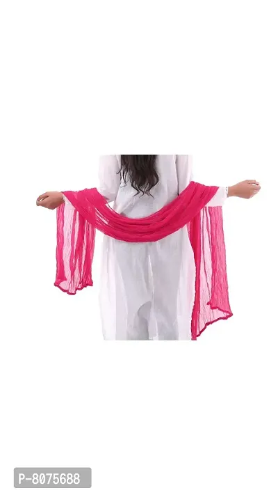 Apratim Women Poly Chiffon Solid Plain Dupattas-thumb3