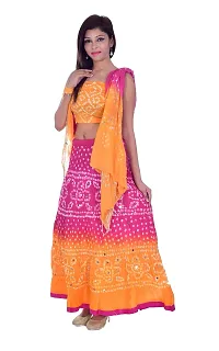 Apratim Women's Cotton Unstitched Lehenga (Yellow)-thumb3