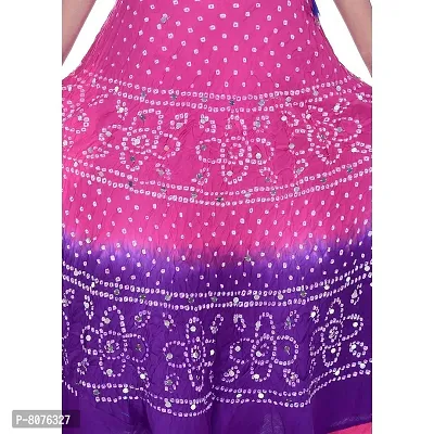 APRATIM Women's Cotton Blend Semi stitched Lehenga Choli (bandhani-lehenga-choli-001_Pink & Purple_Free Size)-thumb5