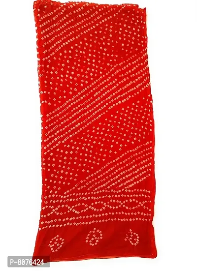 Apratim Art Silk Women's Casual Wear Bandhani Dupatta Red Size 2.25 M-thumb2