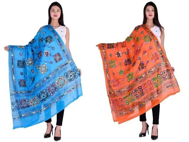 Indian handicraft Women's Casual Kutch And Colour Dupatta Length Size 2.35 Meter Combo Pack