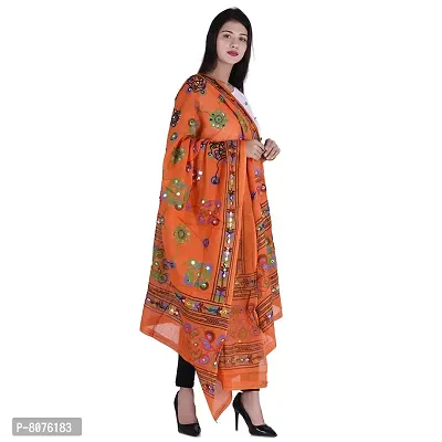 Traditional Design Cotton Long Women's Kutch Work Cotton Dupatta Embroidery Floral Stole Veil Stole Hijab Sarong-thumb2