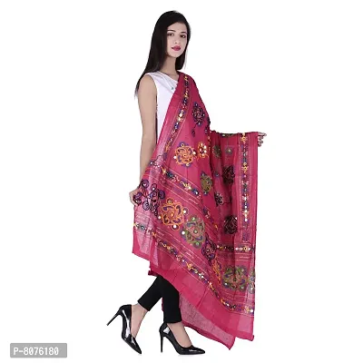 Traditional Design Cotton Long Women's Kutch Embroidery Work Cotton Dupatta Floral Stole Veil Stole Hijab Sarong-thumb4