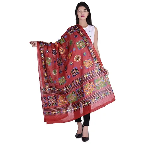 Generic Dupattas (Kutch-Work-Dupatta-050011_Parrot Green_2.35 M)