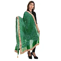 Apratim Art Silk Women's Casual Wear Bandhani Dupatta Green Size 2.25 M-thumb1