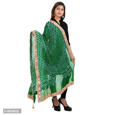 Apratim Art Silk Women's Casual Wear Bandhani Dupatta Green Size 2.25 M-thumb2